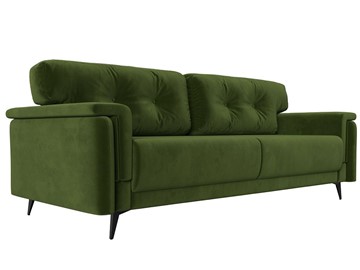 Прямой диван Оксфорд, Зеленый (Микровельвет) НПБ в Березниках