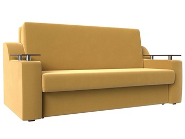 Прямой диван Сенатор Аккордеон 160, Желтый (Микровельвет) в Перми - предосмотр