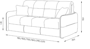 Прямой диван Токио 2 165 (НПБ) в Чайковском - предосмотр 4