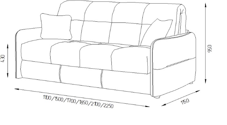 Прямой диван Токио 2 165 (НПБ) в Перми - изображение 4