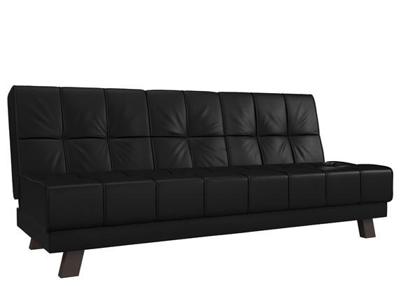 Прямой диван Винсент, Черный (экокожа) в Перми - изображение