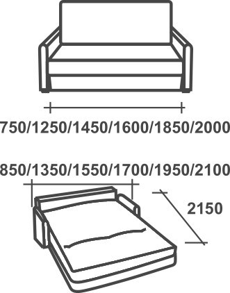 Прямой диван Аккордеон-М, 120, Элакс в Перми - изображение 1