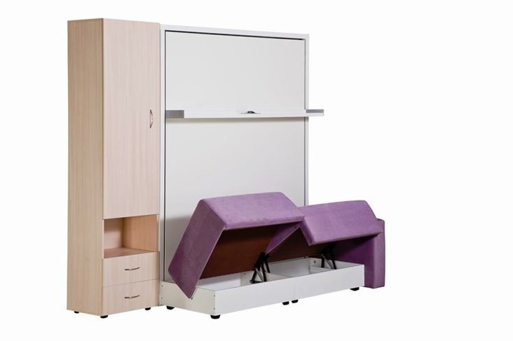 Диван Кровать-трансформер Smart (ШЛ+КД 1600+ШП+Пуф), 2 шкафа, без подлокотников в Перми - изображение 4