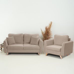 Комплект мебели Бертон бежевый диван+ кресло в Перми - предосмотр 1
