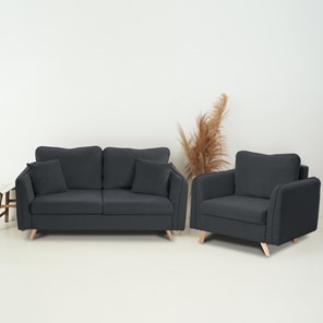 Комплект мебели Бертон графит диван+ кресло в Перми - предосмотр 1