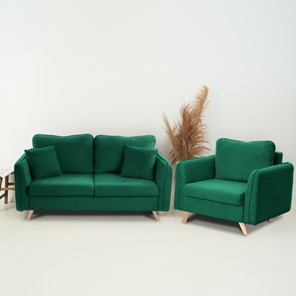Комплект мебели Бертон изумрудный диван+ кресло в Перми - предосмотр 1