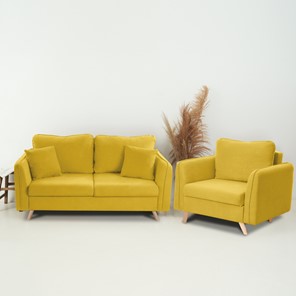 Комплект мебели Бертон желтый диван+ кресло в Перми - предосмотр 1