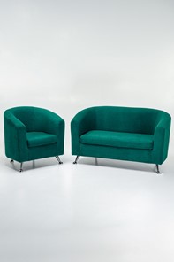 Комплект мебели Брамс  цвет изумрудный диван 2Д + кресло в Перми - предосмотр 4