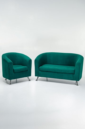 Комплект мебели Брамс  цвет изумрудный диван 2Д + кресло в Перми - изображение 4