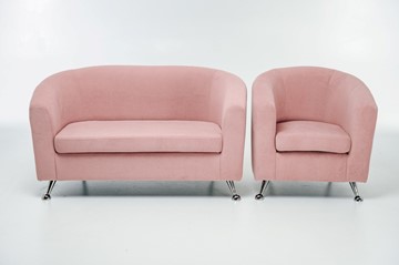 Комплект мебели Брамс  цвет розовый диван 2Д + кресло в Березниках