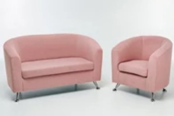 Комплект мебели Брамс  цвет розовый диван 2Д + кресло в Перми - изображение 2
