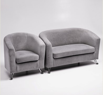 Комплект мебели Брамс  цвет серый диван 2Д + кресло в Перми - изображение