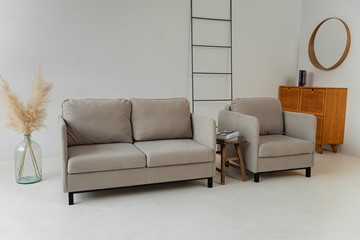 Комплект мебели диван + кресло-кровать Бэст бежевый в Перми - предосмотр 2