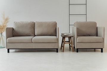 Комплект мебели диван + кресло-кровать Бэст бежевый в Перми - предосмотр 3