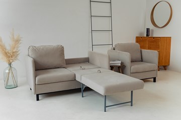 Комплект мебели диван + кресло-кровать Бэст бежевый в Перми - предосмотр 4