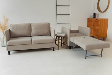 Комплект мебели диван + кресло-кровать Бэст бежевый в Перми - предосмотр 6
