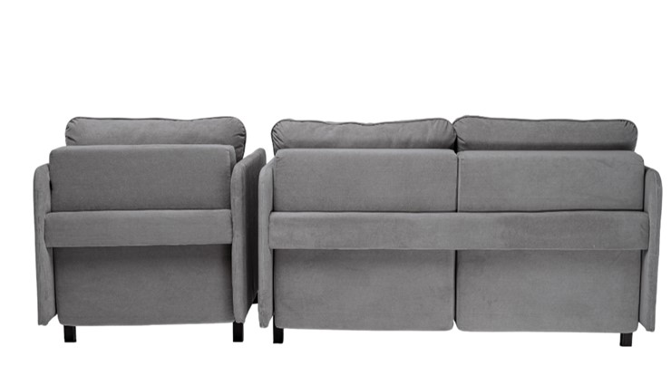 Комплект мебели диван + кресло-кровать Бэст серый в Перми - изображение 2