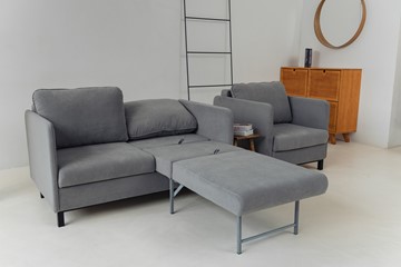 Комплект мебели диван + кресло-кровать Бэст серый в Перми - предосмотр 4