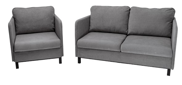 Комплект мебели диван + кресло-кровать Бэст серый в Перми - изображение