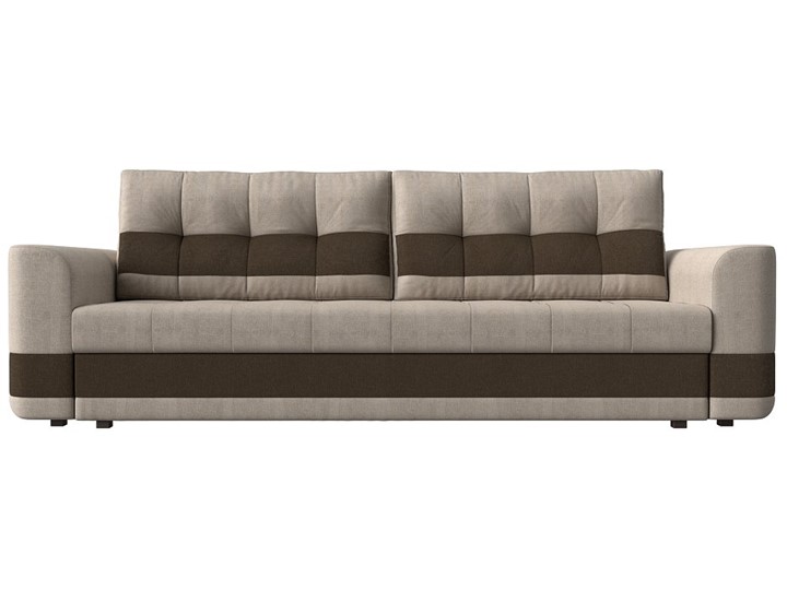 Прямой диван Честер, Бежевый/коричневый (рогожка) в Перми - изображение 1