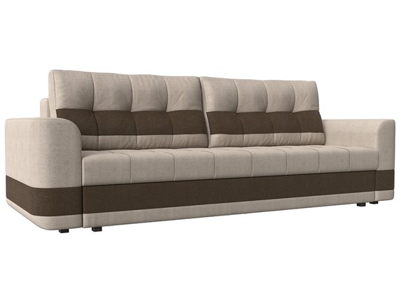 Прямой диван Честер, Бежевый/коричневый (рогожка) в Перми - изображение