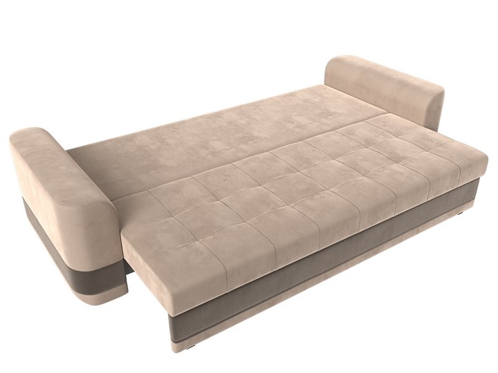 Прямой диван Честер, Бежевый/коричневый (велюр) в Перми - изображение 6