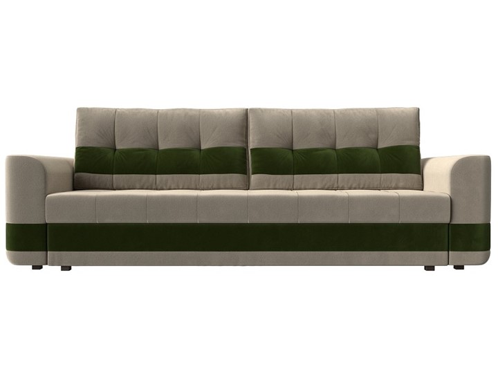 Прямой диван Честер, Бежевый/зеленый (вельвет) в Перми - изображение 1