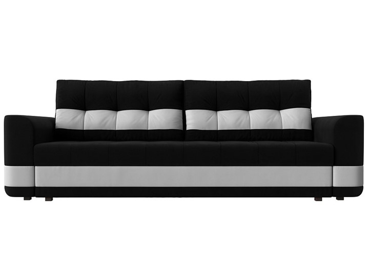 Прямой диван Честер, Черный/белый (вельвет/экокожа) в Перми - изображение 1