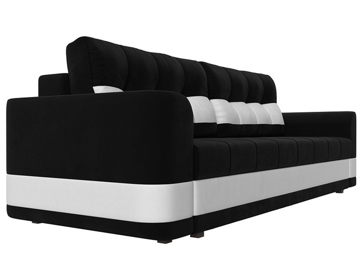 Прямой диван Честер, Черный/белый (вельвет/экокожа) в Перми - изображение 2