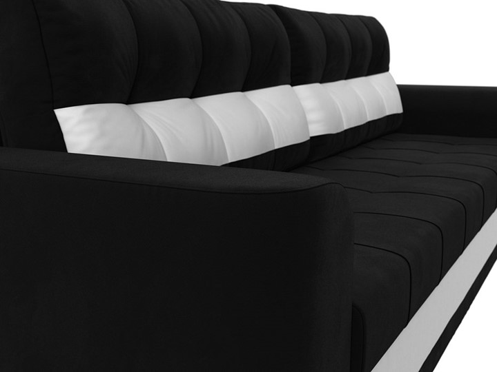Прямой диван Честер, Черный/белый (вельвет/экокожа) в Перми - изображение 3