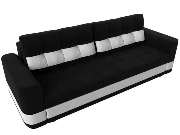 Прямой диван Честер, Черный/белый (вельвет/экокожа) в Перми - изображение 4