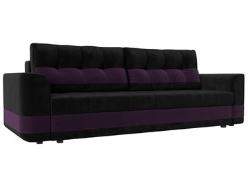 Прямой диван Честер, Черный/фиолетовый (велюр) в Перми - предосмотр