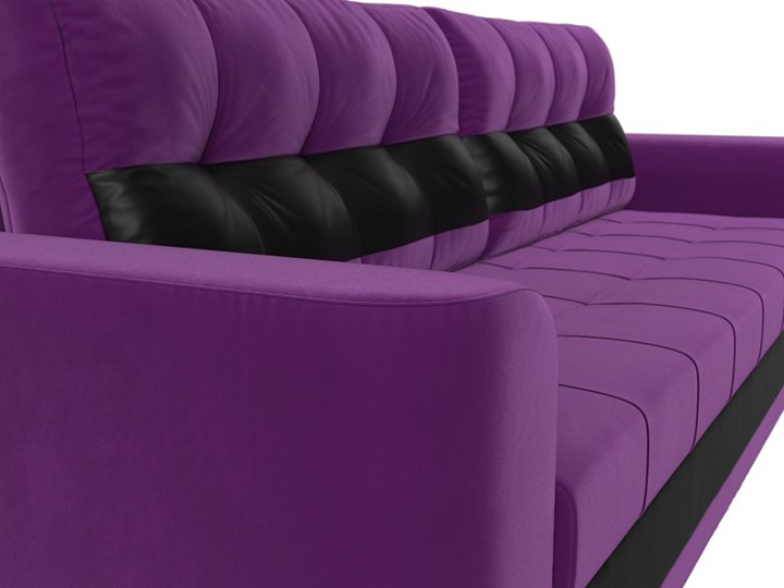 Прямой диван Честер, Фиолетовый/черный (вельвет/экокожа) в Перми - изображение 3