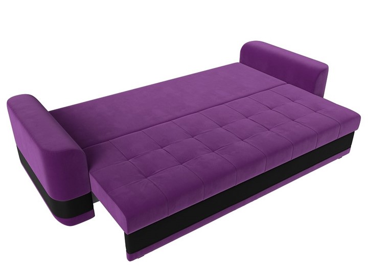 Прямой диван Честер, Фиолетовый/черный (вельвет/экокожа) в Перми - изображение 6