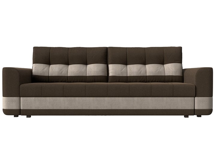 Прямой диван Честер, Коричневый/бежевый (рогожка) в Перми - изображение 1