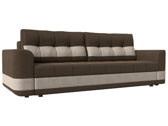 Прямой диван Честер, Коричневый/бежевый (рогожка) в Перми - изображение