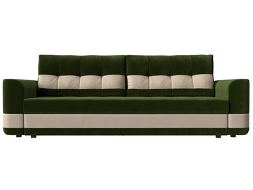 Прямой диван Честер, Зеленый/бежевый (вельвет/экокожа) в Перми - предосмотр 1