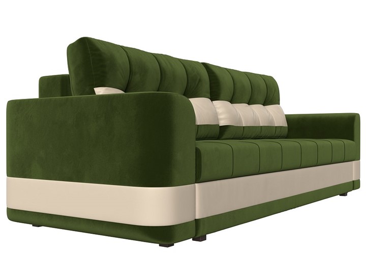 Прямой диван Честер, Зеленый/бежевый (вельвет/экокожа) в Перми - изображение 2