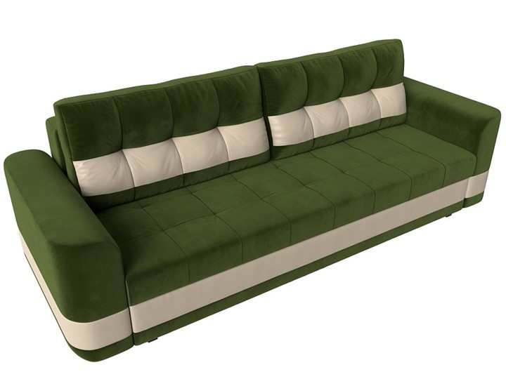 Прямой диван Честер, Зеленый/бежевый (вельвет/экокожа) в Перми - изображение 4