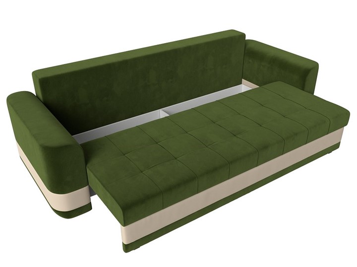 Прямой диван Честер, Зеленый/бежевый (вельвет/экокожа) в Перми - изображение 5
