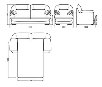 Прямой диван Квин 6 БД и 1 кресло в Перми - предосмотр 5