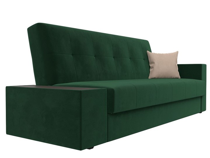 Прямой диван Лига-020, Зеленый\Зеленый\Бежевый(велюр) в Березниках - изображение 2
