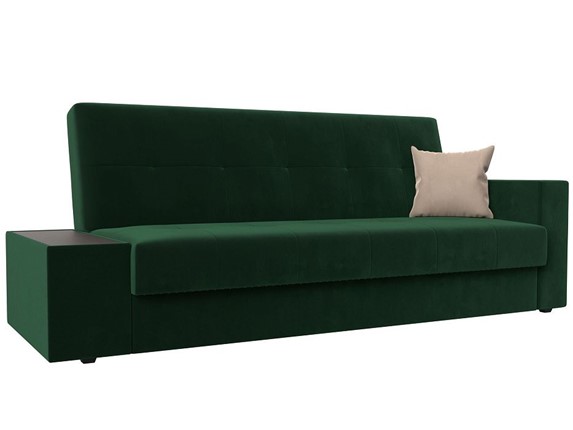 Прямой диван Лига-020, Зеленый\Зеленый\Бежевый(велюр) в Перми - изображение