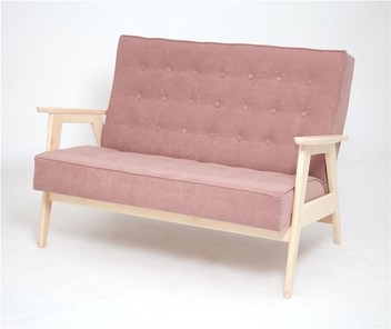Прямой диван Ретро, двухместный (беленый дуб / RS 12 - розовый) в Перми