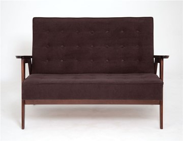 Прямой диван Ретро, двухместный (темный тон / RS32 - коричневый) в Перми - предосмотр 1