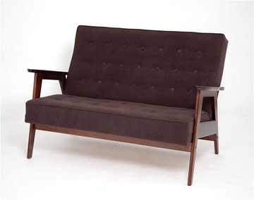 Прямой диван Ретро, двухместный (темный тон / RS32 - коричневый) в Соликамске