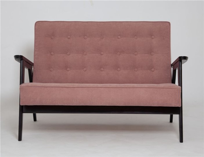 Прямой диван Ретро, двухместный (венге / RS 12 - розовый) в Перми - изображение 1