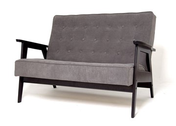 Прямой диван Ретро, двухместный (венге / RS 15 - темно-серый) в Перми - предосмотр
