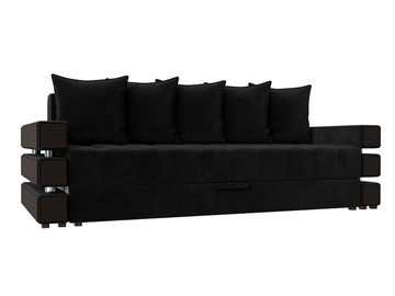 Прямой диван Венеция, Черный (велюр) Боннель в Перми
