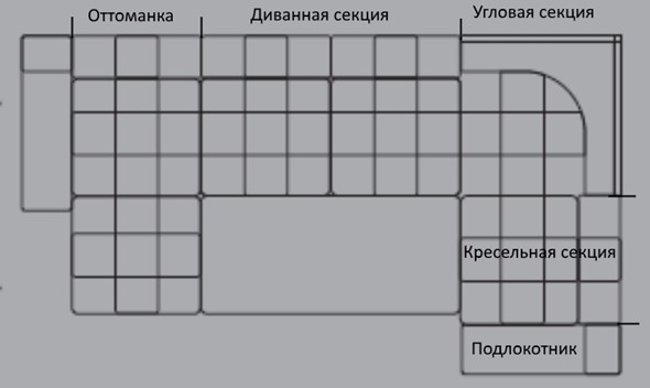 Диванная секция 3-х местная Жемчуг 2 ПДУ в Перми - изображение